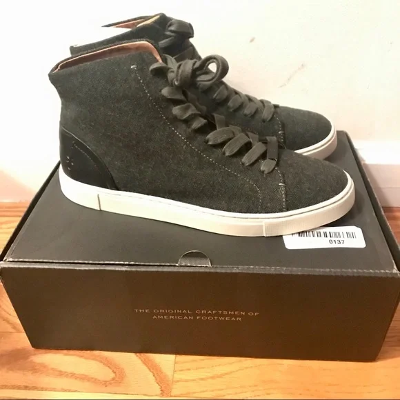 Frye Olive Green High Top Boot Sneakers, Sz 8 - Picture 2 of 8